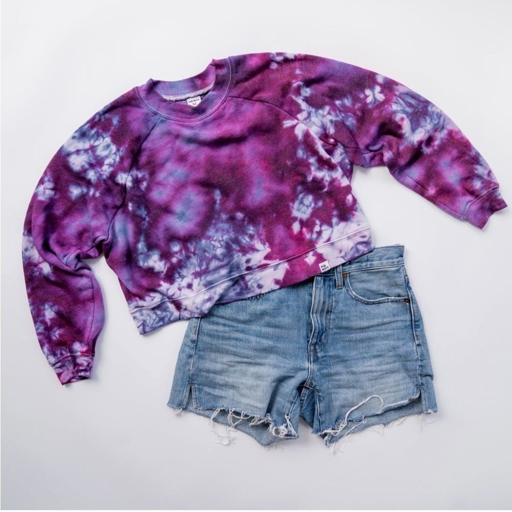 Cute Ocean drive crop fleece ‎ top ONLY  - size L CHIC Little BOHO